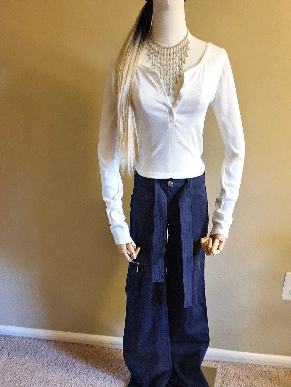 Dickies Workwear Cargo Pants Wide Leg Cargo Pants in Blue NWT Cute Set